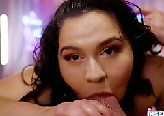 INSERTED Karla Lane gives sloppy oral-sex