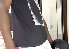 Masked shemale in cage enjoys deepthroat from bbc