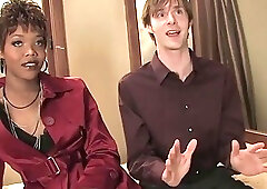 Short-haired shemale has her ass licked clean