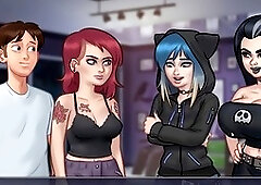 Classmate with cartoon tits gets her nipples sucked in a wild college dare