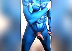 Xl Hung Hunk Painted His Whole Body To Look Like Spiderman