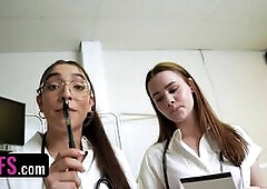 Three Hot Doctors Take Turns Bouncing Up And Down On Lucky Patient's Dick