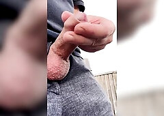 risky stroke on a public tourist-tower with a full load of jizz