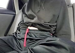 Ftm has loud risky public whimpering climax in car