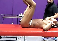 Bondage and discipline with a wolf theme and corded restraints