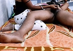 Super hot Indian wifey gives homemade handjob and footjob