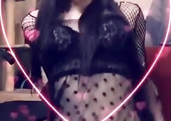 Emo Sissy Crossdresser Rides Her Dildo and Has Fun On S