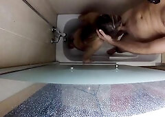 Carnal Sex in the Bathtub ends With Giant Jizz flow AMATEUR PAIR
