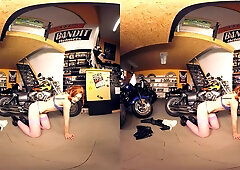 195 - Yassmine - Slender Redhead Naked In Motorcycle