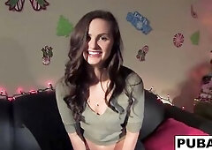 Lily tells us her excited Christmas desires in advance of gratifying herself in one as well as the other holes