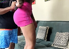 Elisa Sanches the Brazilian BBW enjoys passionate kissing and ass licking before riding her lover on the couch