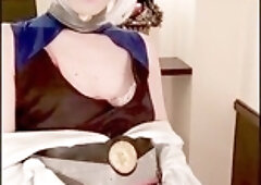 Asian ladyboy cosplay solo masturbation - Kaga as Mikazuki