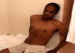 Solo session with a furry gay guy in the bathroom