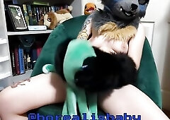 Solo Pegging a Soft Octopus Plushie Aperture with Tentacle Belt On