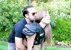 Ending Gridiron In Big Tit Milfs Pussy