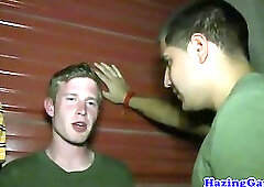 College twink humiliated in frat hazing