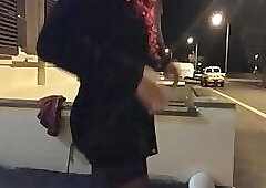 Crossdresser public flashing