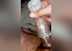 A Delicious Handjob With A Condom, And Using Slime For Greater Pleasure