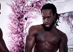 Elijah Gets Pounded In Multiple Positions By Rhyheim Shabazz, Marlon Costa & Will On The Bed