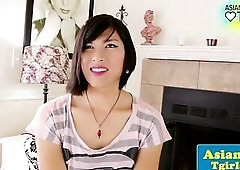 T-girl Natalie Chen interview and tug enjoyment