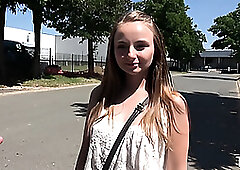 Small whore Lady Bug hard fucked on a pool table