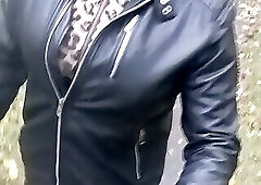 Crossdresser flashing knickers outdoor