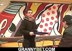 Boy picks up huge boobs hairy grandma