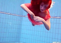 Ginger dancing in the pool