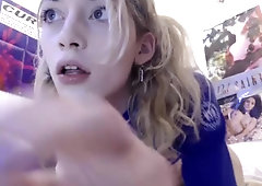 Sexy blonde tease on cam