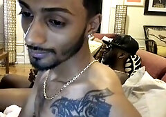 Indian dark skinned boy enjoys big black cock