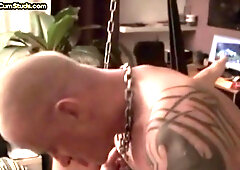 German DILF shoots cum after breeding and licking ass