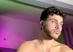 Hairy Guy Stroking His Mushroom Dick