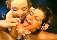 Brunette MILF sucks and fucks a big cock