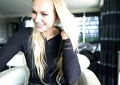 Horny Blonde In Solo Masturbation