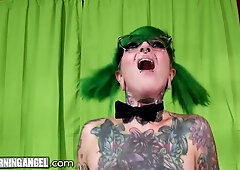 Gothic tattooed Sydnee Vicious takes it rough with glasses on during intense oral and deep fucking