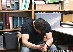 Gay shoplifter cummed on
