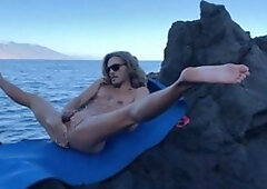 AlternaDudes - Thick Keleb yoga outdoors