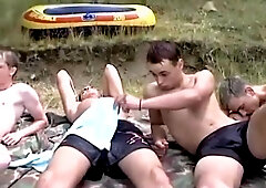 Horny teen 18+ Foursome Outdoor
