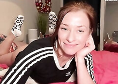 Smiley Redhead Undress Dances to Exposed on Web camera