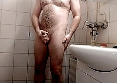Uncut dicks, bathroom, shaved balls