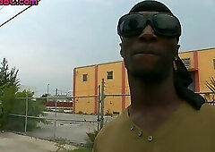 Black bottom seduced and fucked outdoor in anal hole