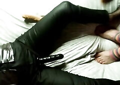 crossdresser pegging belt on sissy eyaculate