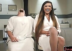 Stunning asian transgender domme grinds ass