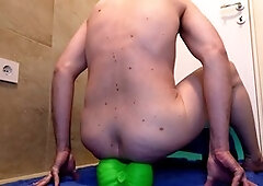 Gay amateur dildo, gay big dildo, huge anal toy