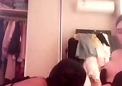 Chinese mistress makes him service her dick