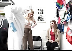 Officer Wears a Protective Dress to Conduct a Thorough Cavity Search on Ashley and Her Mommy - Lifterhub