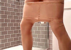 massive BONER in layered stocking, adorable jizm fountain