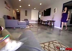 Amazing perverted stepmom Krissy Lynn helped dirty stepson and she sucked dick after she put ice on it After she made his dick so hard she swallowed i