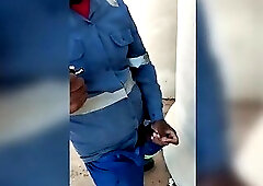 Before Heading Home, the Worker Gets a Quickie at the Construction Site.