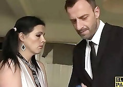 ballgagged uk sub whipped before throatfucked